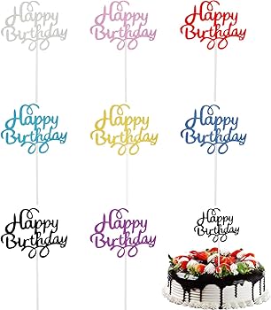 Amazon.com: Boao 40 Pieces Birthday Cake Toppers 5.3 x 3.94 in
